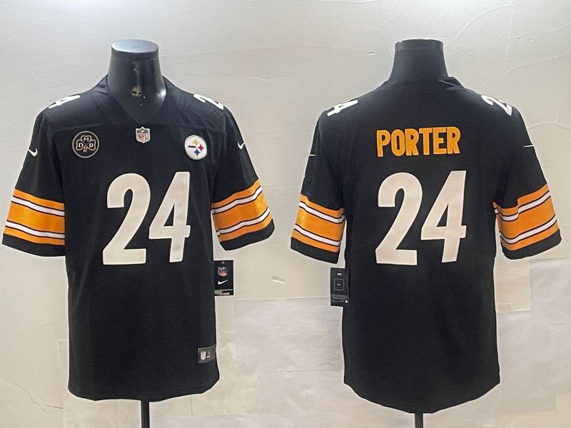 Men Pittsburgh Steelers #24 Porter Black Second generation 2024 Nike Limited NFL Jersey style 01042->pittsburgh steelers->NFL Jersey